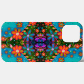 Vrolijke Blauwgroen Bloempatroon grillige Boho Sch Case-Mate iPhone Case (Achterkant (horizontaal))