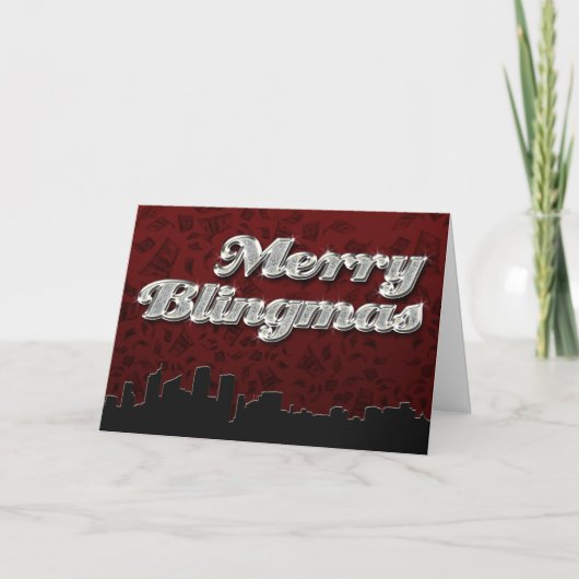 Vrolijke Blingmas Feestdagen Kaart (Voorkant)