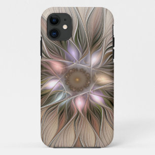 Vrolijke Bloem Abstract Beige Bruine Bloem Fractal Case-Mate iPhone Case
