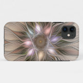 Vrolijke Bloem Abstract Beige Bruine Bloem Fractal Case-Mate iPhone Case (Achterkant (horizontaal))