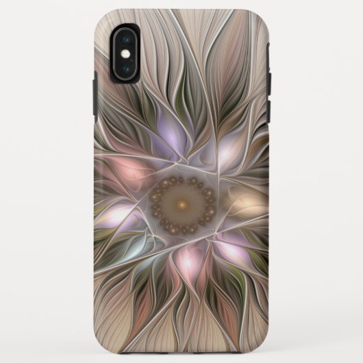 Vrolijke Bloem Abstract Beige Bruine Bloem Fractal Case-Mate iPhone Case (Achterkant)
