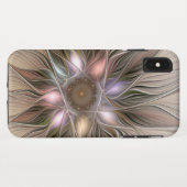Vrolijke Bloem Abstract Beige Bruine Bloem Fractal Case-Mate iPhone Case (Achterkant (horizontaal))