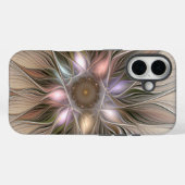 Vrolijke Bloem Abstract Beige Bruine Bloem Fractal Case-Mate iPhone Case (Achterkant (horizontaal))