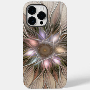Vrolijke Bloem Abstract Beige Bruine Bloem Fractal Case-Mate iPhone 14 Pro Max Hoesje