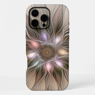Vrolijke Bloem Abstract Beige Bruine Bloemrijke Fr iPhone 16 Pro Max Hoesje
