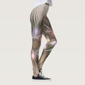 Vrolijke Bloem Abstract Beige Bruine Bloemrijke Fr Leggings (Rechts)
