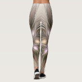 Vrolijke Bloem Abstract Beige Bruine Bloemrijke Fr Leggings (Achterkant)