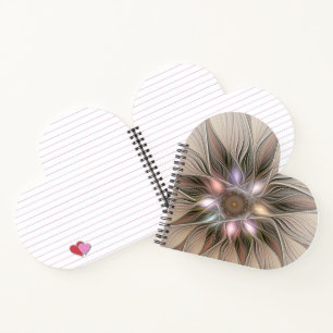 Vrolijke Bloem Abstract Beige Bruine Bloemrijke Fr Notitieboek