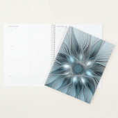 Vrolijke Bloem Abstract Blauw Grijs Bloemig Fracta Planner (Display)
