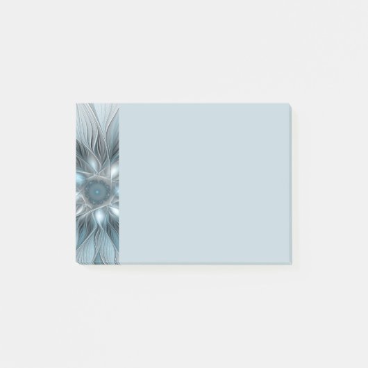 Vrolijke Bloem Abstract Blauw Grijs Bloemig Fracta Post-it® Notes (Voorkant)