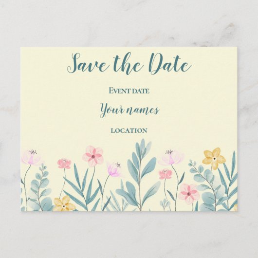 Vrolijke bloem briefkaart (Voorkant)