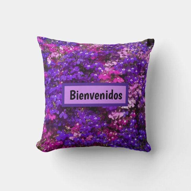 Vrolijke bloemen brengen de buitenkant naar binnen kussen (Voorkant)