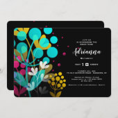 Vrolijke Bloemen Bruids Douche Uitnodiging (Voorkant / Achterkant)