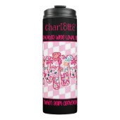 Vrolijke Bloemen Drip Mom Word Art Thermosbeker (Voorkant)