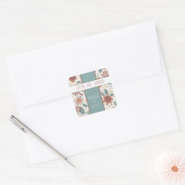 Vrolijke Bloemen Inspirativiteit Modern Leuk Huwel Vierkante Sticker