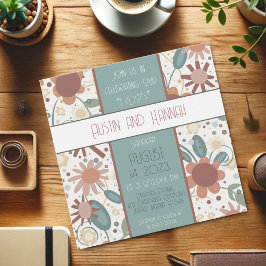 Vrolijke Bloemen Inspirivity Bruiloft Modern Plezi Kaart
