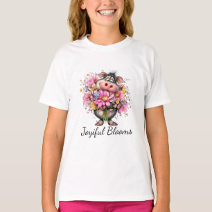 Vrolijke Bloemen Kids Varken Bloem T-Shirt