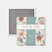 Vrolijke Bloemen Leuke Inspirivity Bruiloft magnet (Voorkant / Achterkant)