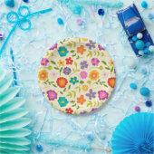 vrolijke bloemen papieren bordje (Feest)