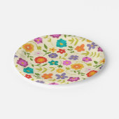 vrolijke bloemen papieren bordje (Gekanteld)