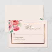 Vrolijke Bloemen RSVP-kaart RSVP Kaartje (Voorkant / Achterkant)