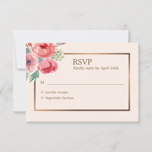 Vrolijke Bloemen RSVP-kaart RSVP Kaartje (Voorkant)