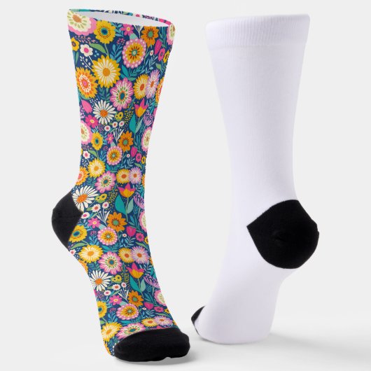 Vrolijke bloemen sokken (Gebogen)