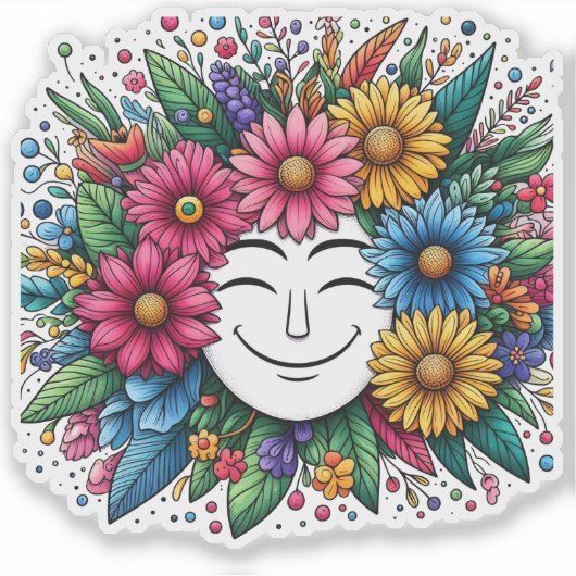 Vrolijke Bloemen Stickers voor Creativiteit (Voorkant)