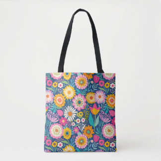 Vrolijke bloemen tote bag