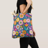 Vrolijke bloemen tote bag (Dichtbij)