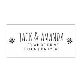 Vrolijke Bloemen Trouwadres Rubber Stamp Zelfinktende Stempel