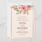 Vrolijke bloemenbruiloft uitnodiging (Voorkant)