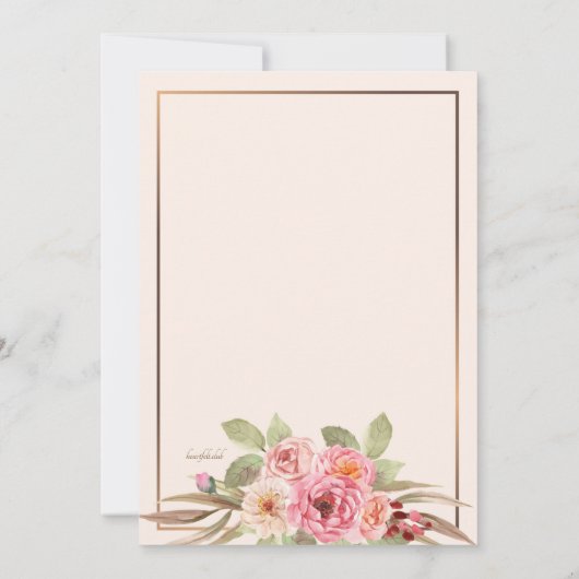 Vrolijke bloemenbruiloft uitnodiging (Achterkant)