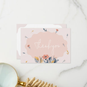 Vrolijke Bloemenbruiloft Uitnodiging Dank u Kaarte