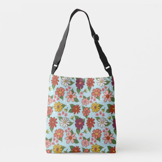 Vrolijke bloemencrossbody tas (Achterkant)