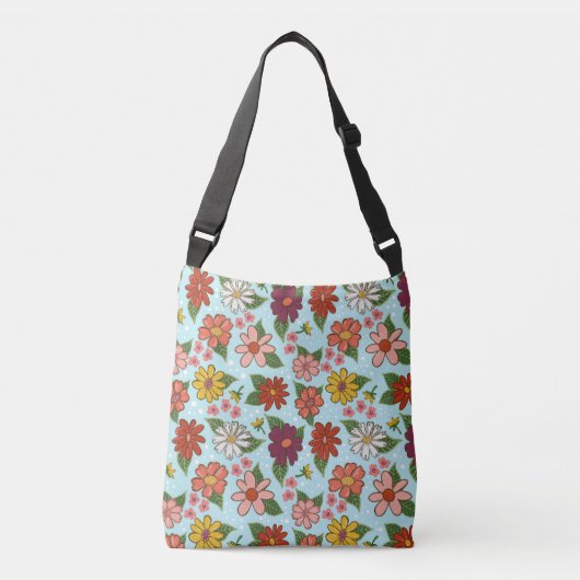 Vrolijke bloemencrossbody tas (Voorkant)