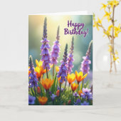 Vrolijke Bloemengloeiende Kaart (Gele Bloem)