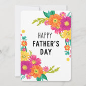 Vrolijke Bloemenhoek Happy Vaderdag Kaart (Voorkant)