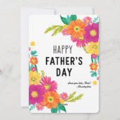 Vrolijke Bloemenhoek Happy Vaderdag Kaart (Achterkant)