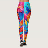 Vrolijke Bloemenschildering Leggings (Achterkant)
