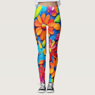Vrolijke Bloemenschildering Leggings