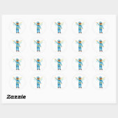 Vrolijke Blue Elf Sticker (Vel)
