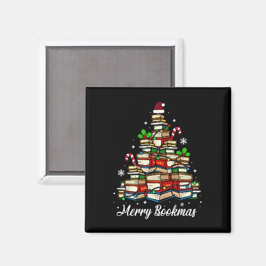 Vrolijke Boeken Boeken Kerstboom Boek Lover Sant Magneet (Voorkant / Achterkant)