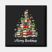 Vrolijke Boeken Boeken Kerstboom Boek Lover Sant Magneet (Voorkant)