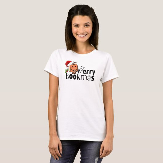 Vrolijke Boeken Grappig Kerstboek Liefhebber Gift T-shirt (Voorkant volledig)