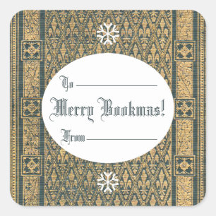 Vrolijke Boeken! Kerst Boeken Vierkante Sticker
