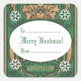 Vrolijke Boeken! (Kerst) Vierkante Sticker
