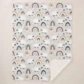 Vrolijke Boho Sheep Rainbow Print Sherpa Deken (Voorkant)