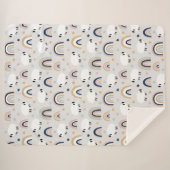 Vrolijke Boho Sheep Rainbow Print Sherpa Deken (Voorkant (horizontaal))