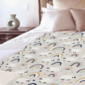 Vrolijke Boho Sheep Rainbow Print Sherpa Deken